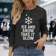 氷と雪で簡単。滑りやすい表面でも天候の安全性。 長袖Tシャツ 彼女への贈り物