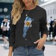 波状 アルゼンチン国旗 アルゼンチン地図 長袖Tシャツ 彼女への贈り物