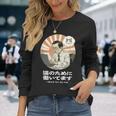 猫のために働いてます おもしろ 面白い ネタ メンズ シュール ユーモア 笑える 昭和レトロ おじさん 長袖Tシャツ 彼女への贈り物