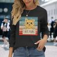 猫の刑務所 刑務所の囚人 悪いキティのマグショット 私は人間が嫌いです 長袖tシャツ 長袖Tシャツ 彼女への贈り物