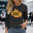 琥珀色の車のエンジンダッシュボード警告灯 面白いメカニック 長袖Tシャツ 彼女への贈り物