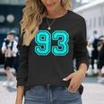 番号 93 シアン スポーツ番号 長袖Tシャツ 彼女への贈り物