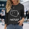 眠っているメジェド、面白い皮肉 長袖tシャツ 長袖Tシャツ 彼女への贈り物