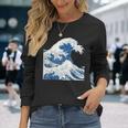 神奈川沖浪日本美術の大波 長袖Tシャツ 彼女への贈り物