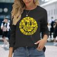 笑顔 顔 絵文字 パンクロック スカル ゴシック ボーンズ 長袖Tシャツ 彼女への贈り物