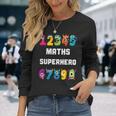 算数スーパーヒーロー、面白いモンスターナンバー、算数 長袖Tシャツ 彼女への贈り物