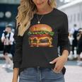 美味しそうなハンバーガー 長袖Tシャツ 彼女への贈り物