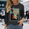 聖ニコルズ ドラゴン サンセット ヤシの木 グラフィック リトグラフ 長袖Tシャツ 彼女への贈り物