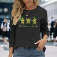 聖パトリックデー ピクセルアート ドット絵 レトロゲーム プレゼント ダブダンス 乾杯 万歳 長袖Tシャツ 彼女への贈り物