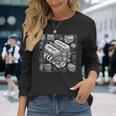自動車整備士向けの高性能gteエンジン設計図 長袖Tシャツ 彼女への贈り物