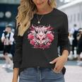 芸者にインスパイアされた日本のおにフラワーマスク 長袖Tシャツ 彼女への贈り物