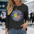 誇り高きパラオ・アメリカン・バッジ パラオ国旗 長袖Tシャツ 彼女への贈り物