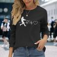 野球愛好家 ハートビート ピッチャー バッターキャッチャー 面白い 長袖Tシャツ 彼女への贈り物