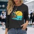 釣り 猫 面白いtシャツ 釣りバカ 釣り人 メンズ おもしろ ネタ 面白い 服 オリジナル 海釣り 川釣り 長袖Tシャツ 彼女への贈り物