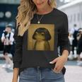 陽気なボブ ヘアカット カエル ミーム 面白い カエル愛好家 ヒキガエル 長袖Tシャツ 彼女への贈り物