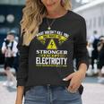 メンズ 電気工事士 面白い ラインマン 長袖Tシャツ 彼女への贈り物