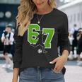 面白い67サッカー選手シックスセブンサッカースポーツチーム 長袖Tシャツ 彼女への贈り物