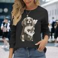 面白いtシャツ キャバリア 犬 ギター イヌ メンズ 犬好き グッズ かわいい おもしろ 面白い 服 ネタ 長袖Tシャツ 彼女への贈り物