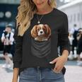 面白いtシャツ キャバリア 胸 ポケット イヌ わんこ メンズ 犬好き グッズ おもしろ 面白い 服 ネタ 長袖tシャツ 長袖Tシャツ 彼女への贈り物