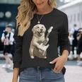 面白いtシャツ ゴールデンレトリバー 犬 ギター イヌ メンズ グッズ かわいい おもしろ 面白い 服 ネタ 長袖Tシャツ 彼女への贈り物