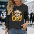 面白いtシャツ シーズー ひまわり わんこ メンズ 犬好き グッズ かわいい おもしろ 面白い 服 ネタ 長袖tシャツ 長袖Tシャツ 彼女への贈り物
