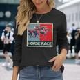 面白いtシャツ 馬tシャツ 競馬 馬 レース 乗馬 ジョッキー メンズ おもしろ 面白い グッズ ネタ 男性用 レトロ 長袖tシャツ 長袖Tシャツ 彼女への贈り物