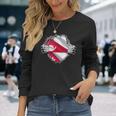 面白いネパール国旗の国 アジア 長袖Tシャツ 彼女への贈り物