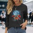 面白いヤドカリシャツ 月に吠えるカニ柄 長袖Tシャツ 彼女への贈り物