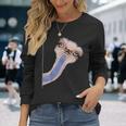 面白い顔のダチョウの鳥 アフリカ 長袖Tシャツ 彼女への贈り物