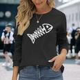 魚の骨 長袖Tシャツ 彼女への贈り物