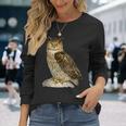 鳥 面白いtシャツ フクロウ ミミズク バードウォッチング 服 メンズ おもしろ グッズ 面白い おしゃれ 長袖Tシャツ 彼女への贈り物