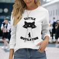 'Cat'tle Mutilation キャットルミューティレーション キャトルミューティレーション 猫 Ufo 宇宙 長袖Tシャツ 彼女への贈り物