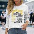 メンズ Carpenter Hourly Rate For Woodworker Carpenter Retro 長袖Tシャツ 彼女への贈り物