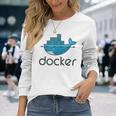 Docker Engine プラットフォーム間でのアプリケーションのデプロイと実行 長袖Tシャツ 彼女への贈り物