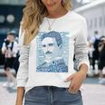 Glitschika s ニコラ・テスライラストtシャツ 長袖Tシャツ 彼女への贈り物