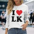I Heart Lk Initials I Love LK First And Last Name L K 長袖Tシャツ 彼女への贈り物