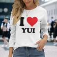I Heart Yui ファーストネーム I Love パーソナライズ 長袖Tシャツ 彼女への贈り物
