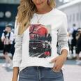 Jdm ドリフトレーシングカー 日本桜アート 背面 長袖Tシャツ 彼女への贈り物
