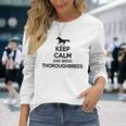 Keep Calm And Breed ファーマーブリーダー 馬サラブレッド 長袖Tシャツ 彼女への贈り物