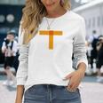 Kenko ひとことシリーズ「バミリ Bamiri Is Here 」［Orange］［背面デザイン］ 長袖Tシャツ 彼女への贈り物