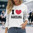I Love Barcelona バルセロナが大好き 長袖Tシャツ 彼女への贈り物