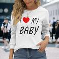 I Love My Baby ブラック 長袖Tシャツ 彼女への贈り物