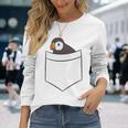 Puffin In The Pocketeabird Iceland Pocket Puffin 長袖Tシャツ 彼女への贈り物