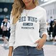 Red Wing ミネソタ Mn ヴィンテージ スポーツデザイン ネイビー プリント 長袖Tシャツ 彼女への贈り物