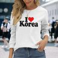 アイラブハートコリア韓国カルチャー 長袖Tシャツ 彼女への贈り物