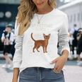 アビシニアン猫ふれあいガイド 面白い猫好き 長袖Tシャツ 彼女への贈り物