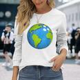 アースボウリングボールアースデイフェイバーズファニーアースデイ 長袖Tシャツ 彼女への贈り物