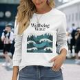 ウェルビーイングウェーブ オーシャンデザイン 健康 長袖Tシャツ 彼女への贈り物