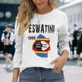 エスワティニ地図旗 制定。 長袖Tシャツ 彼女への贈り物