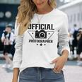 オフィシャル カメラマン 写真 カメラマン カメラ ジョブ 長袖Tシャツ 彼女への贈り物